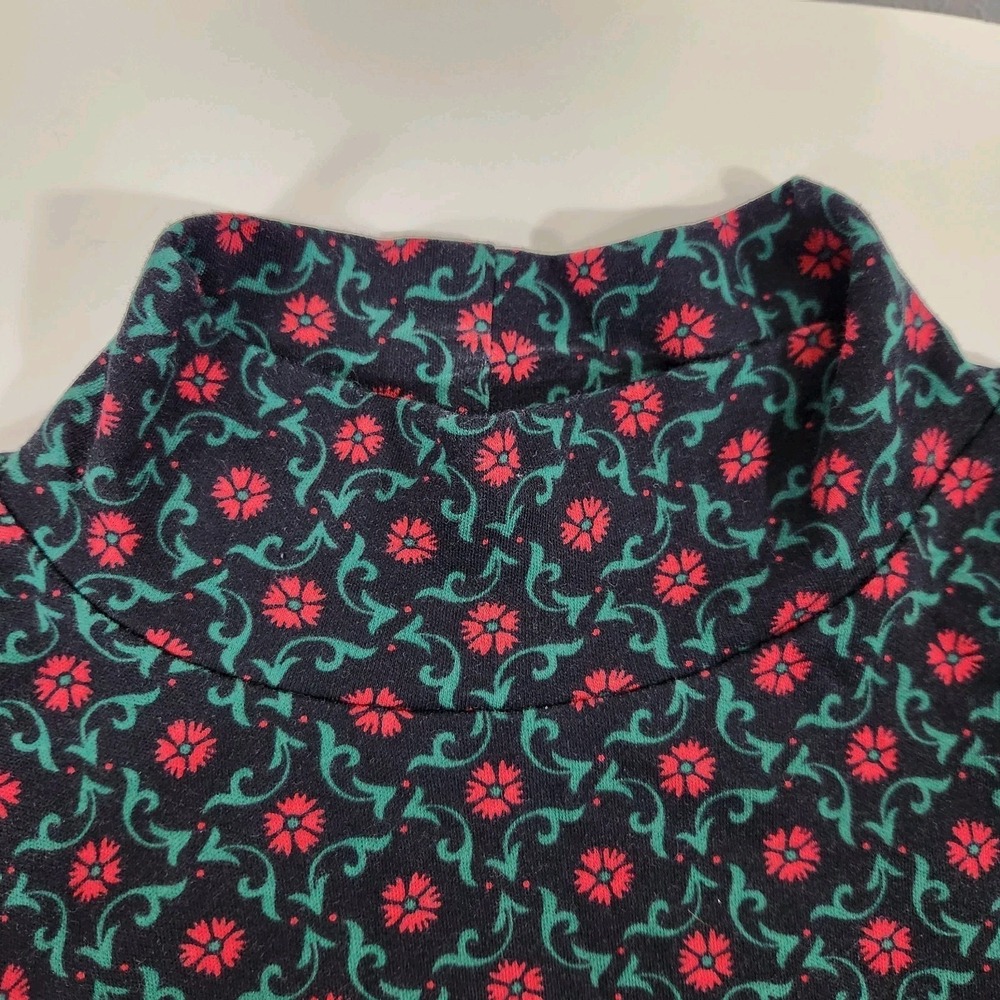Floral Mock Neck Top Shirt PS Cottagecore Dark Academia Grandmacore Long Sleeve - Picture 7 of 7